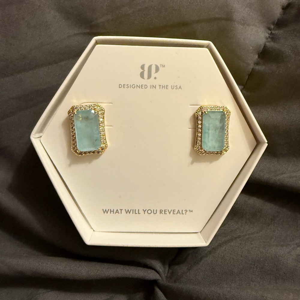 Bomb Party “Through the Looking Glass” Sky Blue Topaz on Gold plating NEW